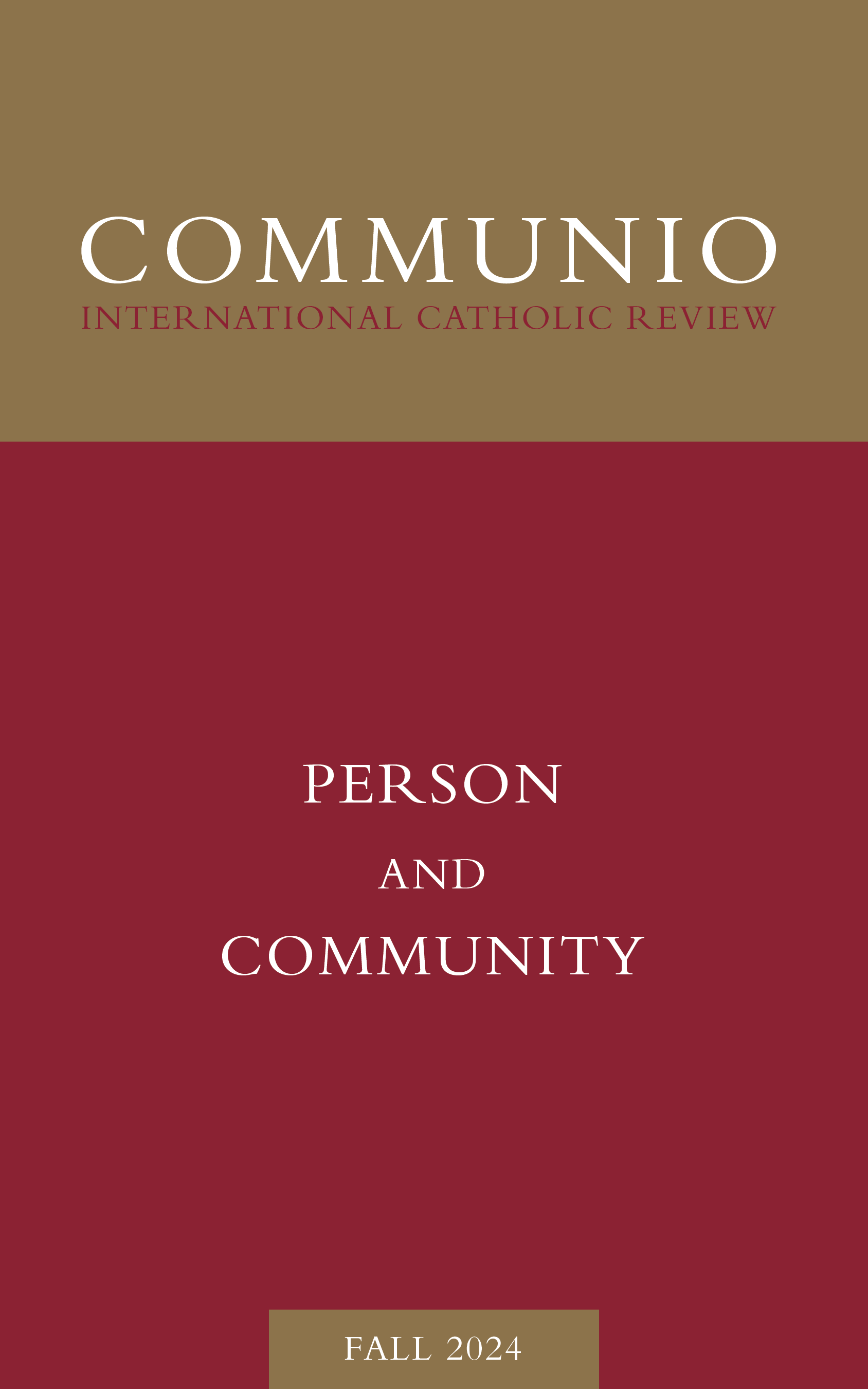 Communio - Fall 2024 - Person and Community