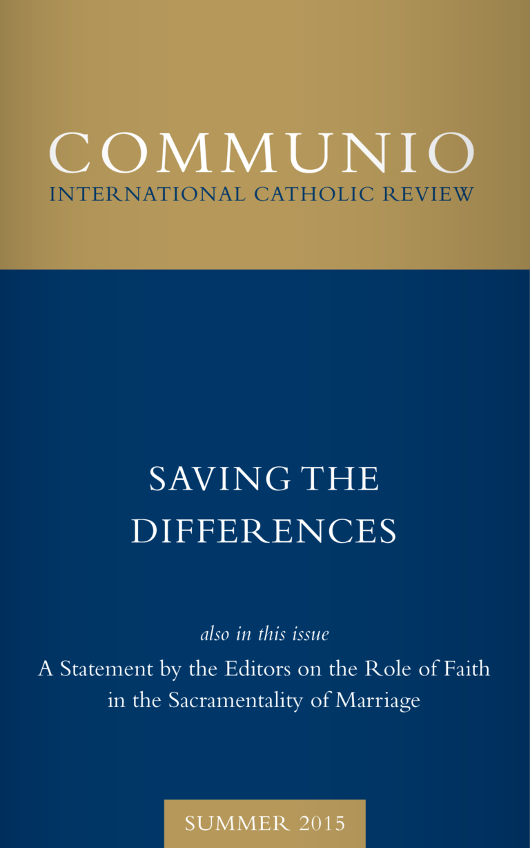 Cover of Communio, Summer 2015, Vol. 42, No. 2