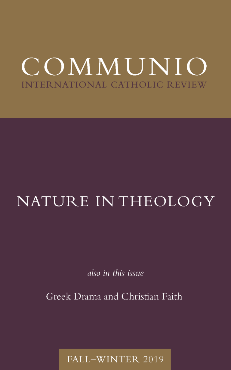 Cover of Communio, Fall-Winter 2019, Vol. 46, No. 3-4
