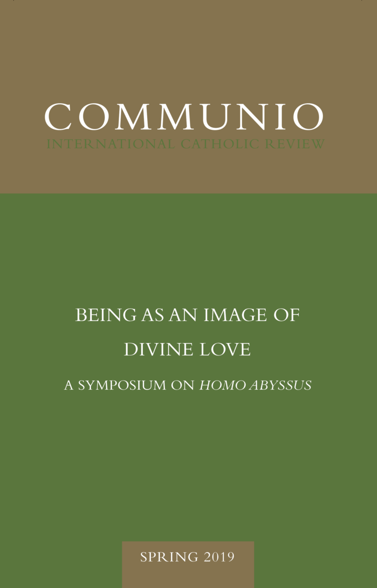 Cover of Communio, Spring 2019
