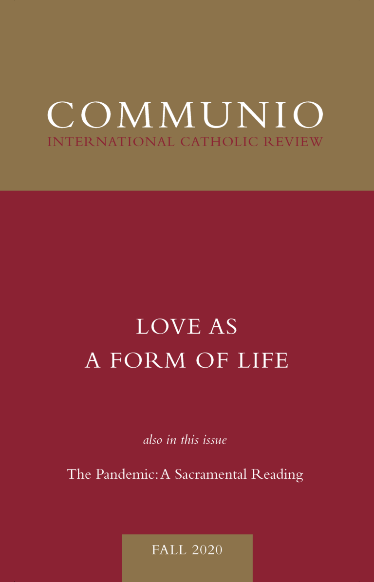 Cover of Communio, Fall 2020, Vol. 47, No. 3