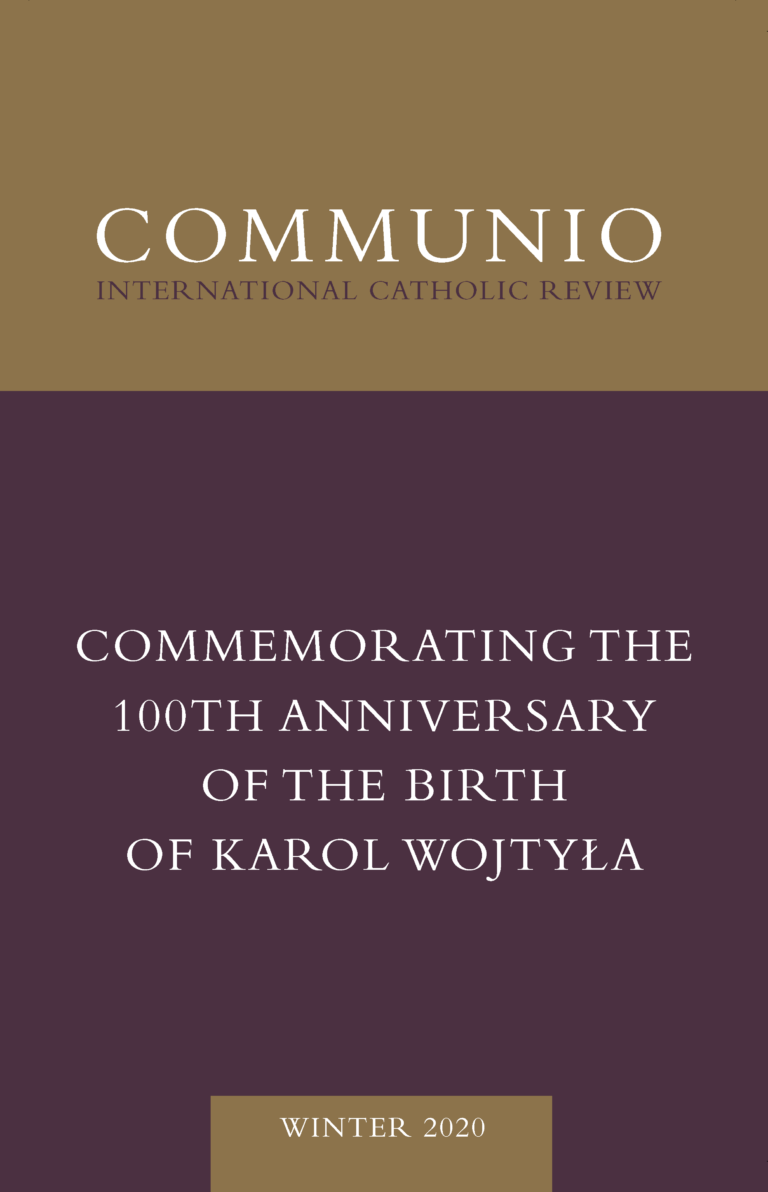 Cover of Communio, Winter 2020, Vol. 47, No. 4