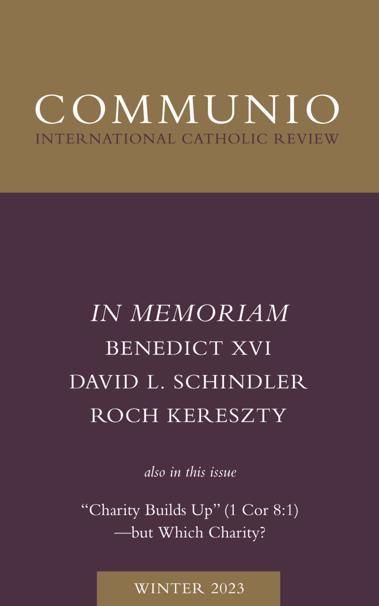Cover of Communio, Winter 2023, Vol. 50, No. 4