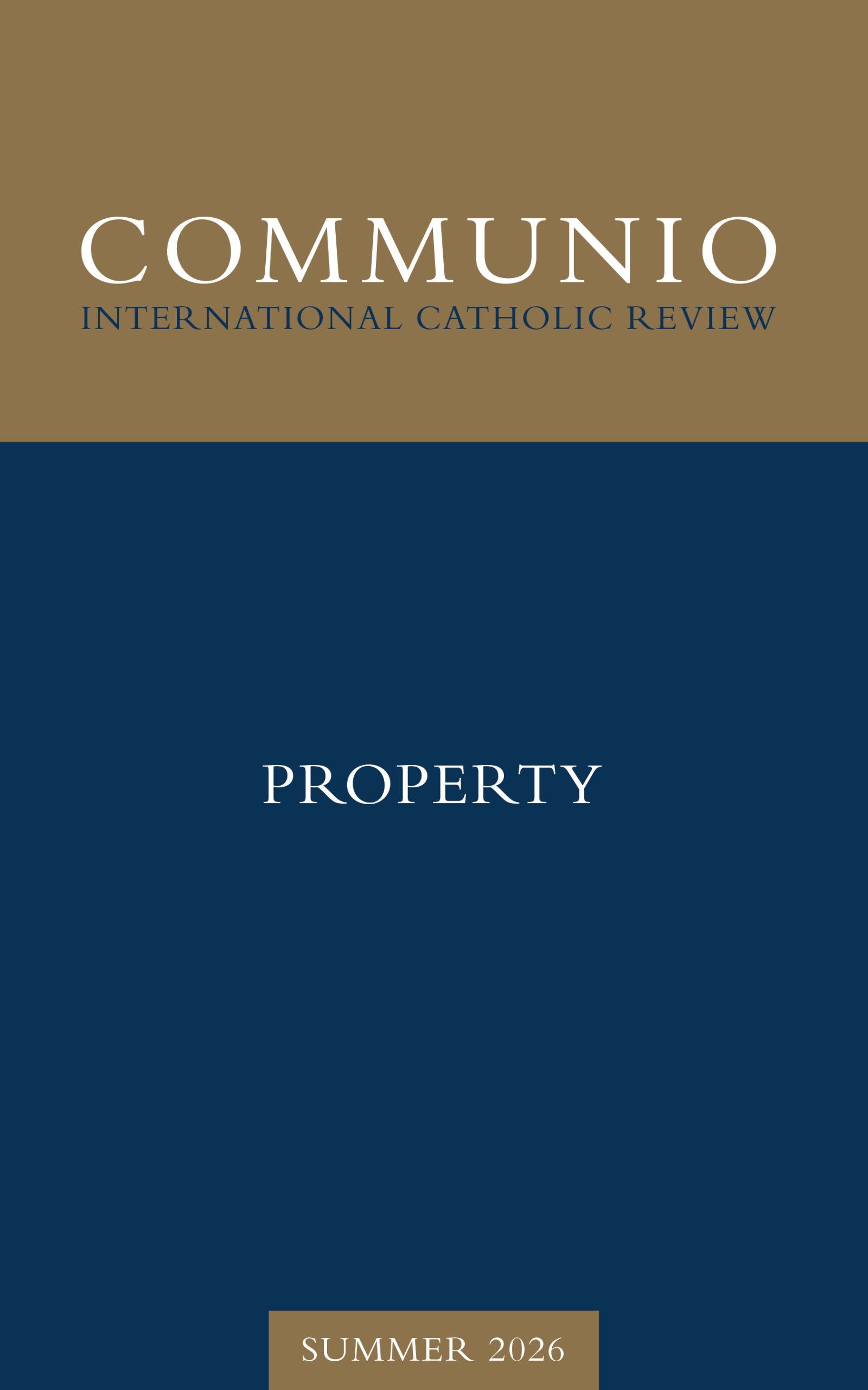 Cover of Communio, Summer 2026: Property